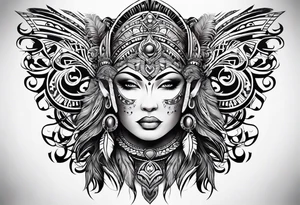 tribal full sleeve that represents strength and love. tattoo idea
