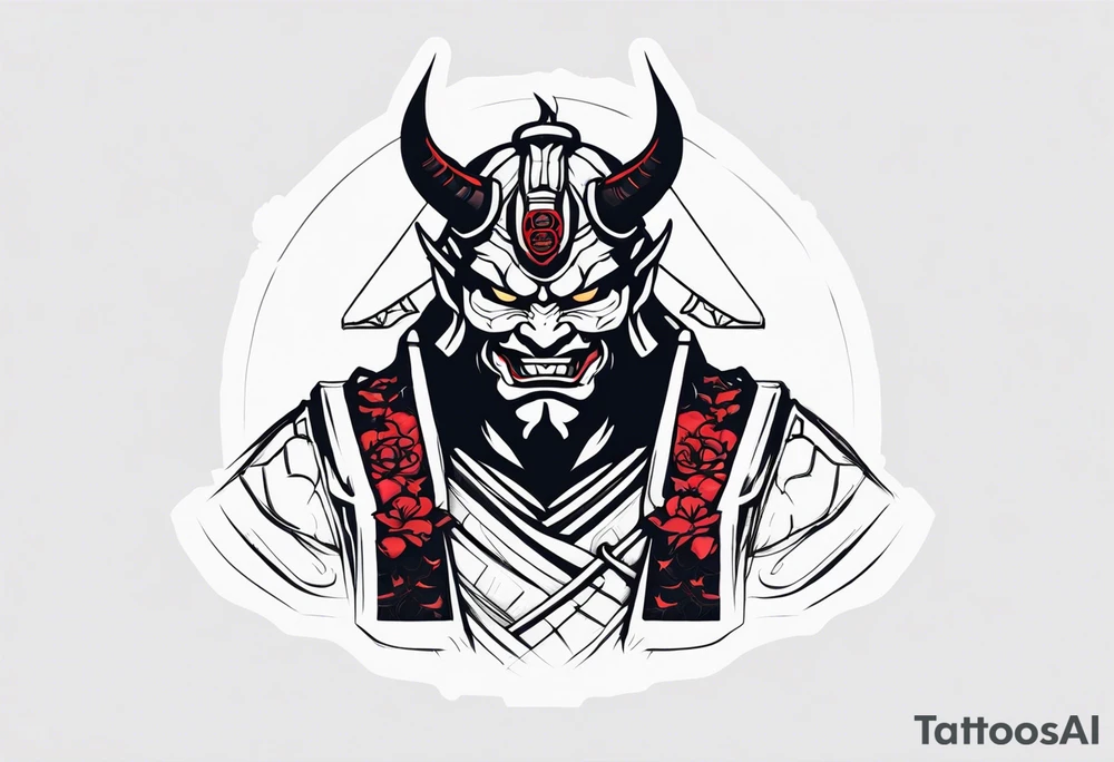 Cyber oni samurai tattoo idea