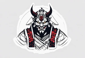 Cyber oni samurai tattoo idea