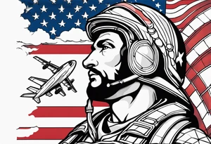 Michelangelo, U.S. flag, U.S. Air Force tattoo idea