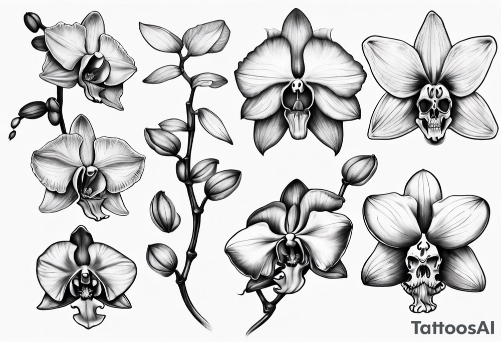 orchid which is also a skull tattoo idea