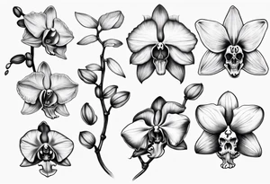 orchid which is also a skull tattoo idea