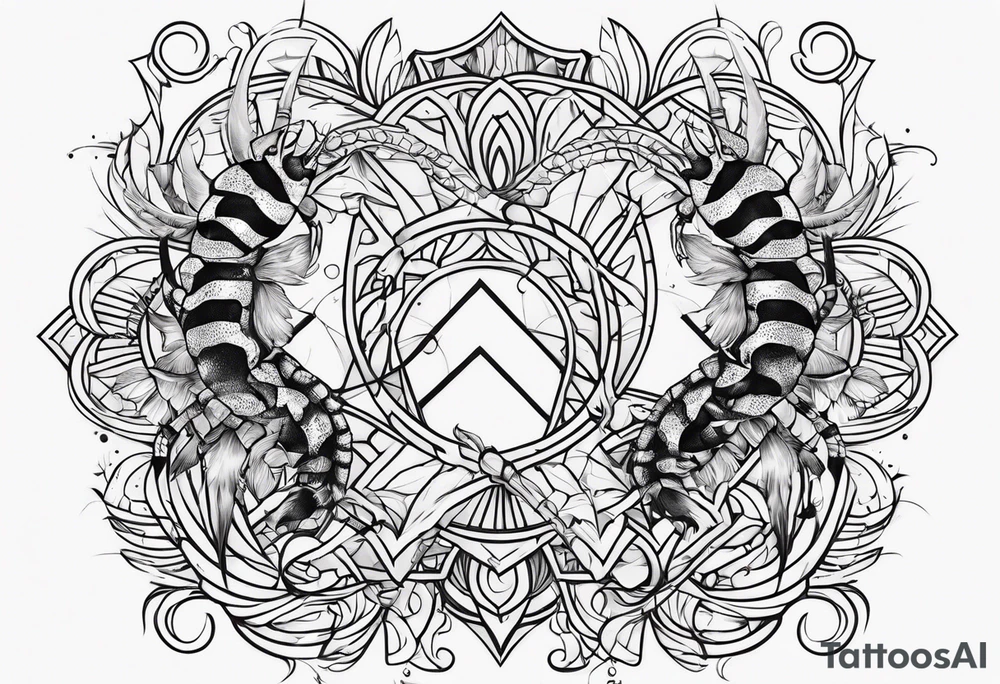 Scorpio and Leo mix tattoo idea