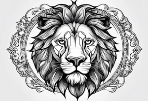 Zodiac sign lion tattoo idea
