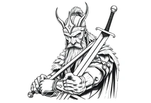 a viking with a sword. tattoo idea