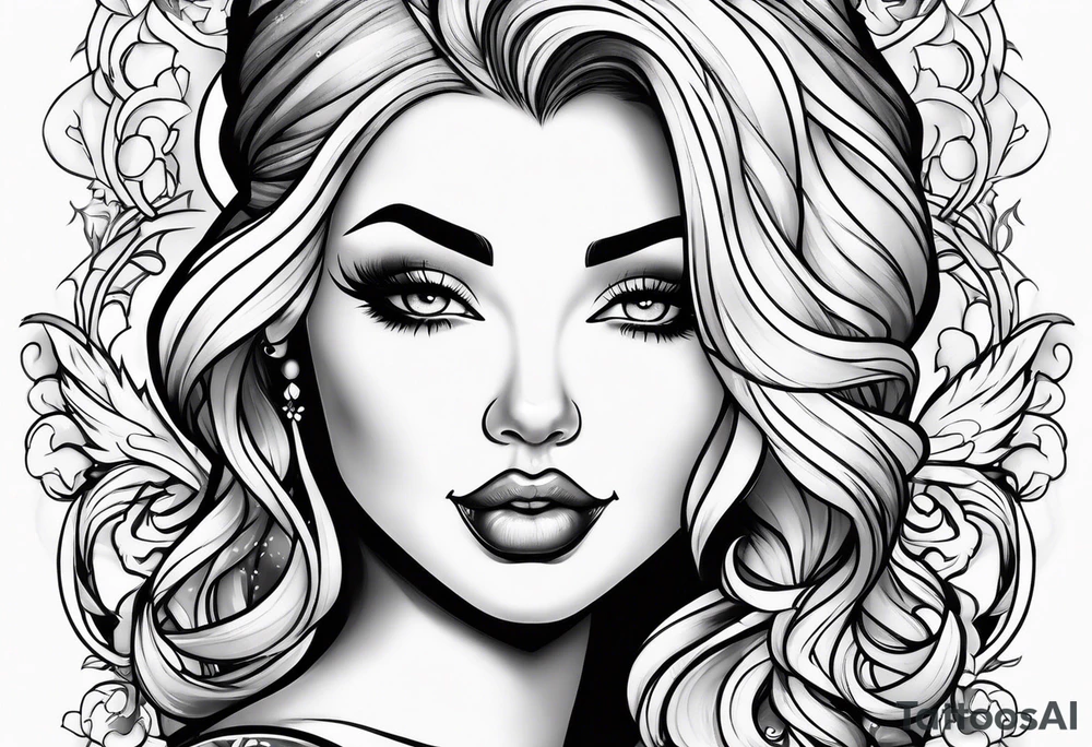 chubby pinup girl tattoo idea