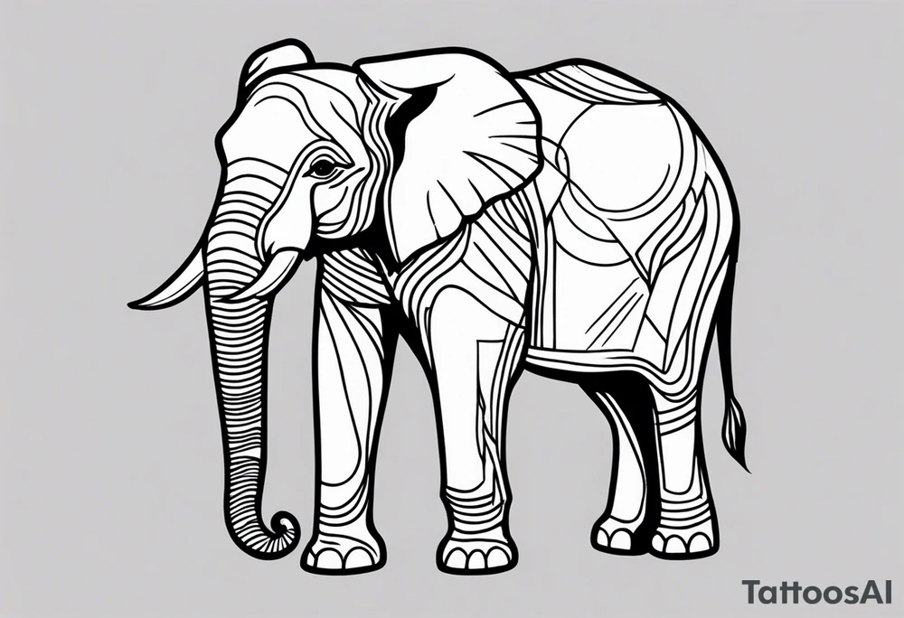 African elephant tattoo idea
