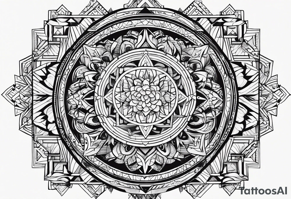 nordic geometric symbols tattoo idea