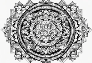 nordic geometric symbols tattoo idea