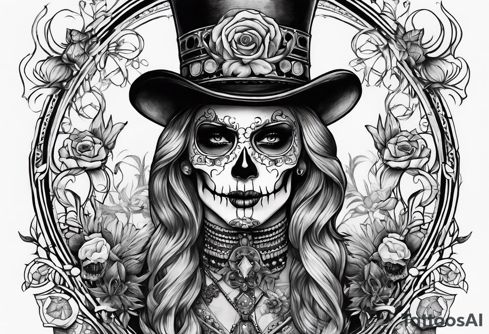 Gothic skeleton circus tattoo idea