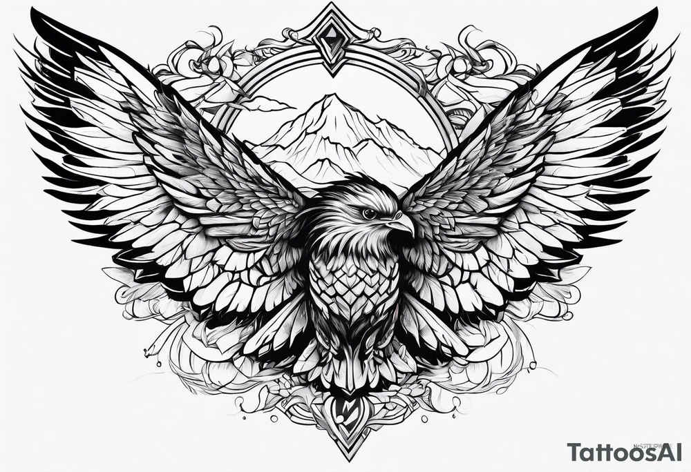 Flying vrow tattoo idea