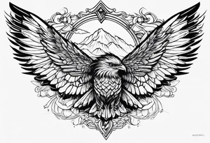 Flying vrow tattoo idea