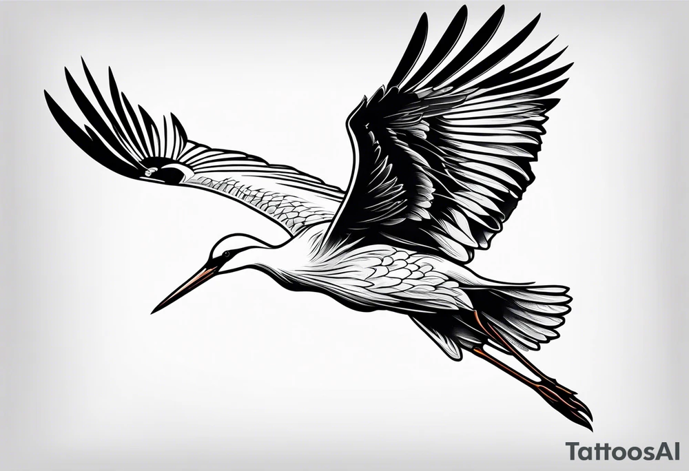 A flying stork tattoo idea