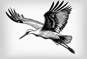 A flying stork tattoo idea