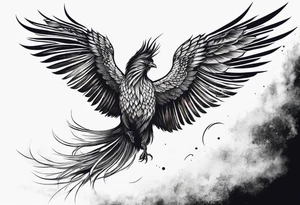 Phoenix bird flying sideways and fading away

, tattoo idea