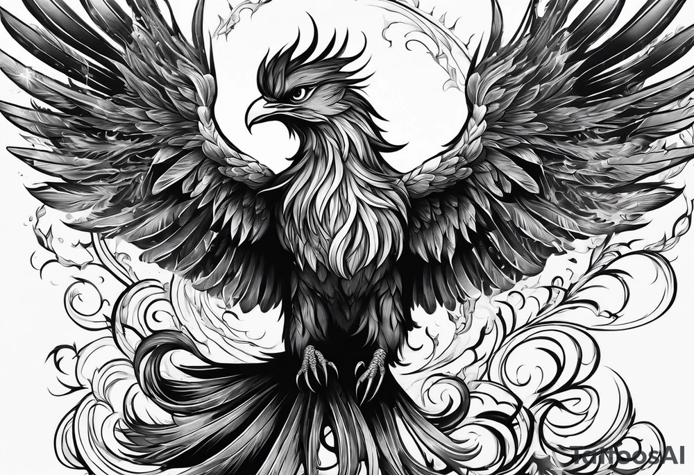 phoenix rising from the ashes tattoo idea
