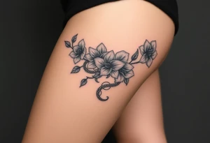 Medusa  head flowers tattoo idea