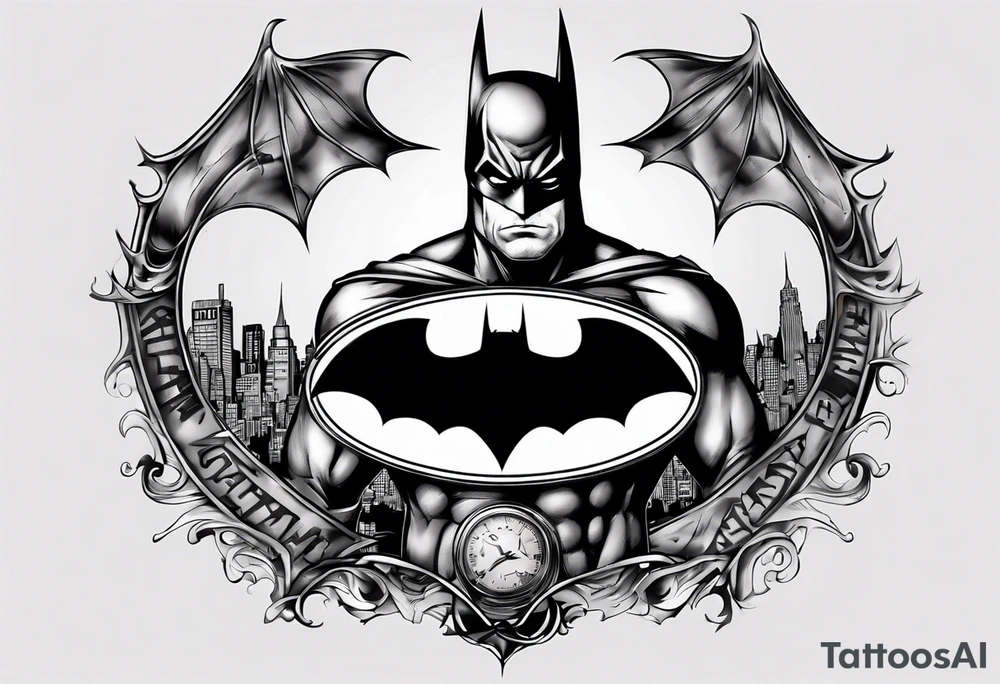 batman gotham sleeve tattoo idea