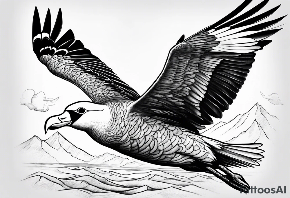 flying giant albatross tattoo idea
