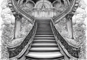 grand winding stairway to heaven tattoo idea