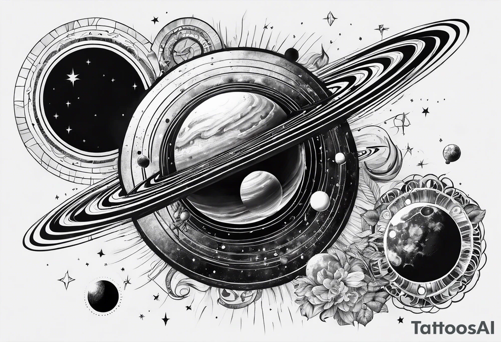 solar system spine tattoo idea