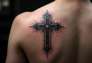 Colorful cross 
colorful cross tattoo idea