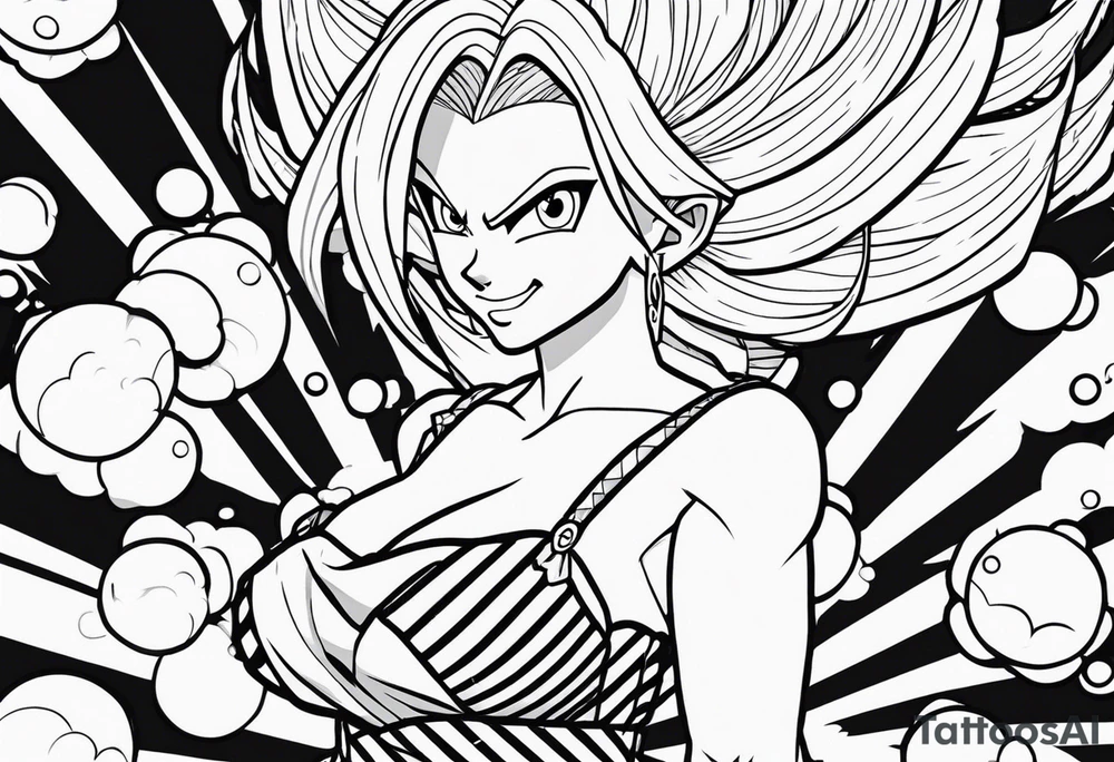 Dragon ball z character Android 18 naked tattoo idea