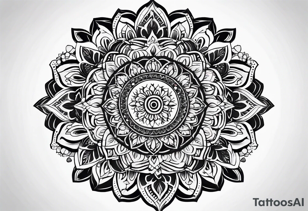 Mandala pattern for woman butt tattoo idea