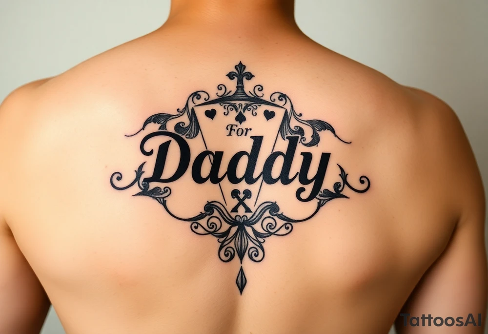Casino themed memorial for Daddy tattoo idea