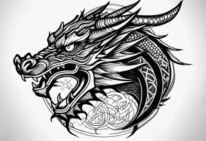Dragon head facing front, tattoo should look old school Japanese way tattoo idea