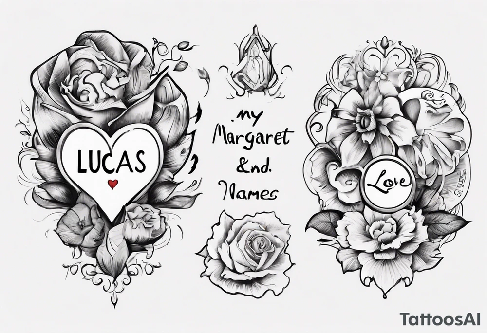 my kids' names: Lucas and Margaret and something that symbolizes love tattoo idea