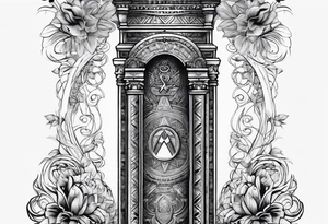Masonic pillar background tattoo idea