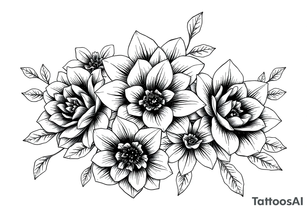 ornaments of flowers tattoo idea