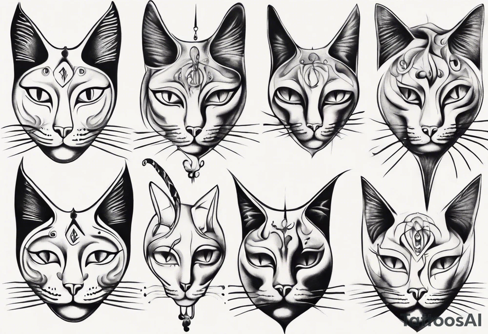 Spiritual cat tattoo idea