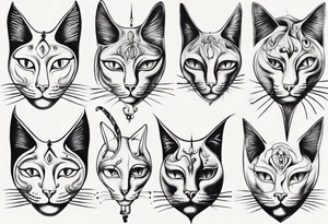 Spiritual cat tattoo idea
