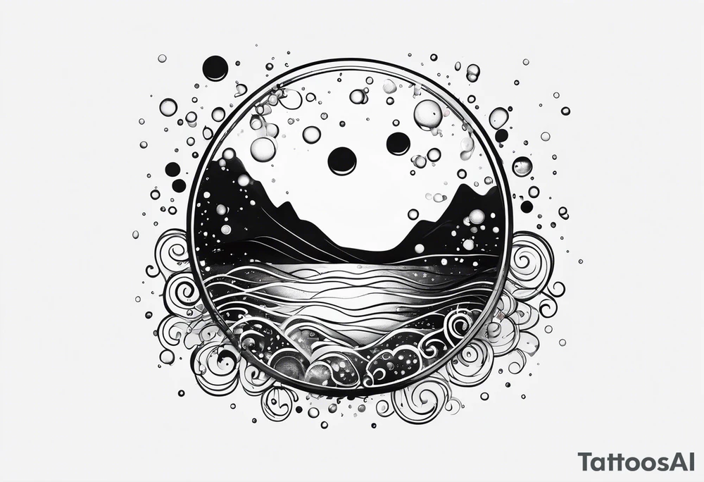 Draw me some magical really simple underwater bubbles and simple stars tattoo idea