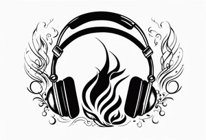 Music on fire tattoo idea