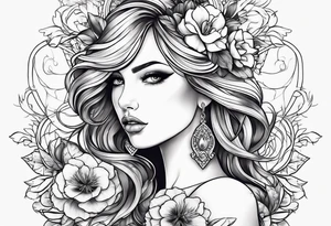 Female outline tattoo idea