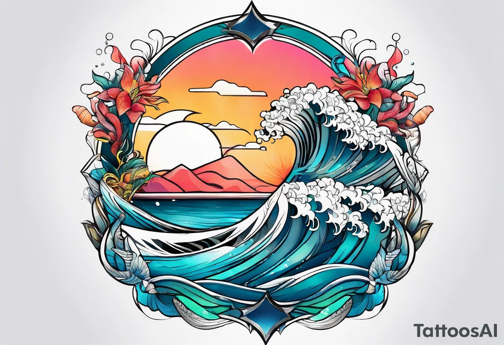ocean wrap tattoo idea