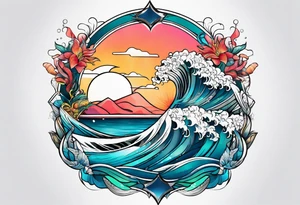ocean wrap tattoo idea