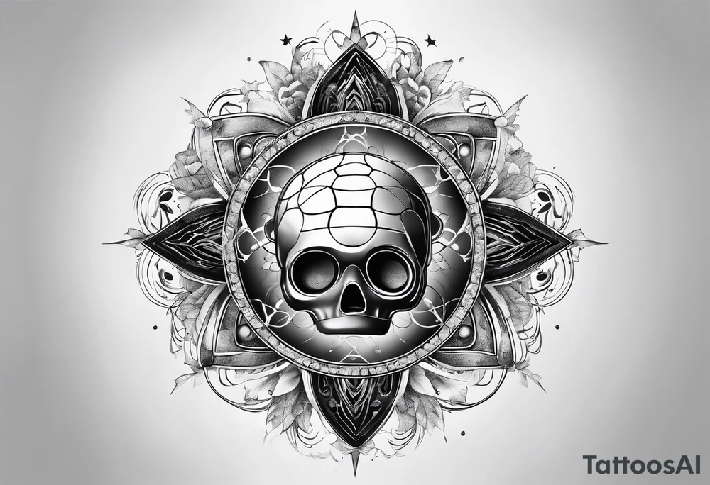 atom with quantum electron cloud tattoo idea