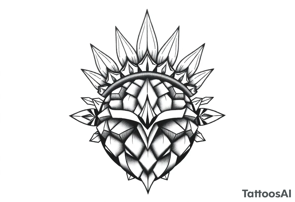 Majestic crown pineapple vagina anus diamonds tattoo idea