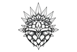 Majestic crown pineapple vagina anus diamonds tattoo idea