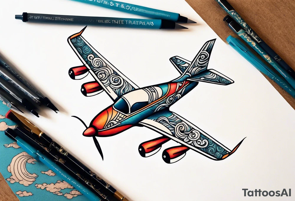 Travel themed, tiny jet plane tattoo idea