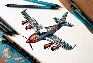 Travel themed, tiny jet plane tattoo idea