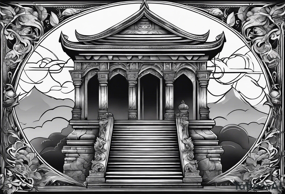 Tomb with smoke tattoo idea
