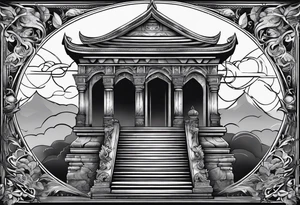 Tomb with smoke tattoo idea