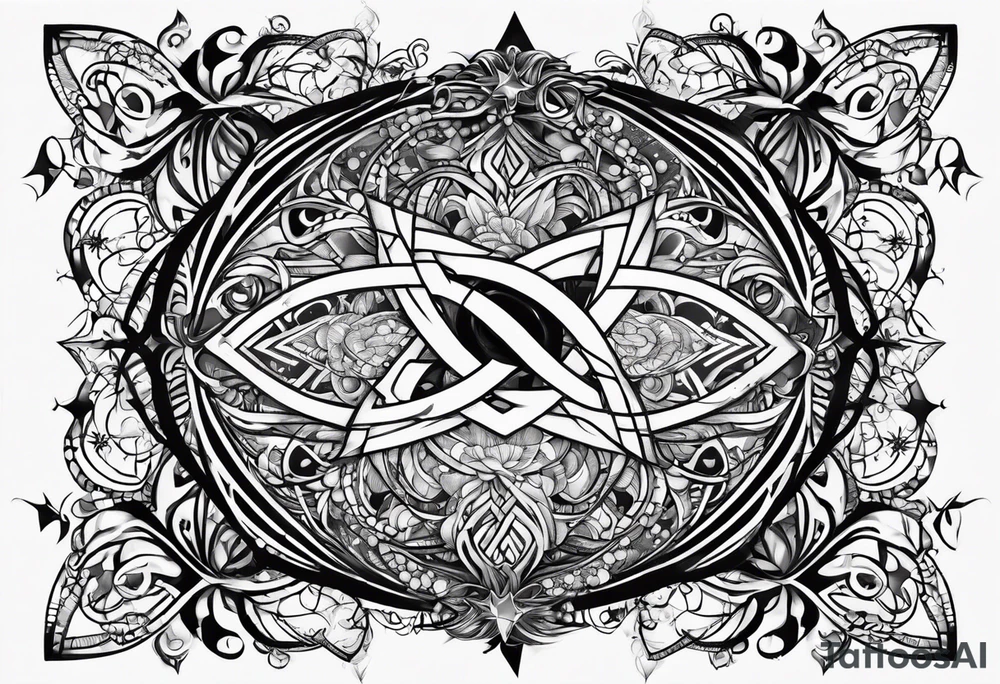 infinity sign with the sagitarrius stars tattoo idea