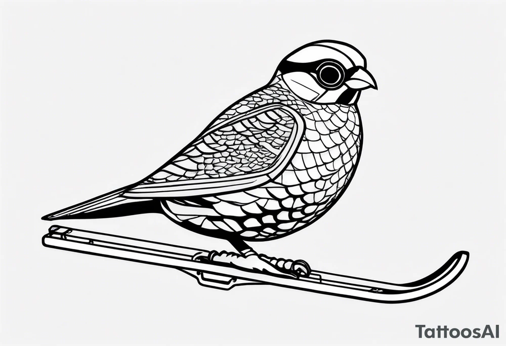 Partridge on skis with pit viper sunglasses tattoo idea