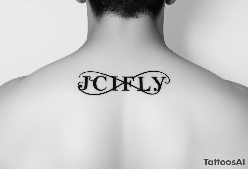 A small tattoo to go on my inner forearm with the letters JCIFLY in an infinity symbol shape tattoo idea
